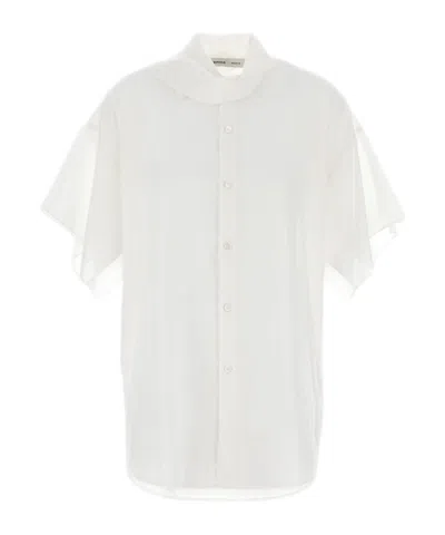Carven Asymmetric Scarf Shirt In White