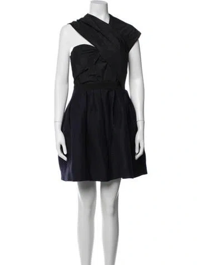 Pre-owned Carven Asymmetrical Mini Dress In Black
