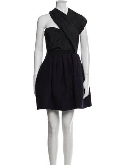 Pre-owned Carven Asymmetrical Mini Dress In Blue