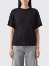 Carven Basic Silk T-shirt In Black