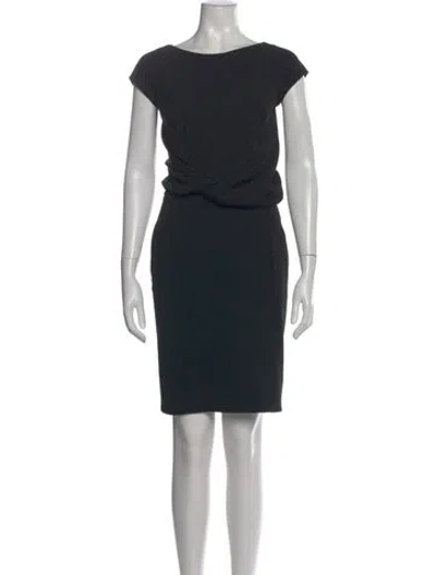 Pre-owned Carven Bateau Neckline Knee-length Dress In Black