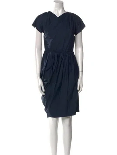Pre-owned Carven Bateau Neckline Knee-length Dress In Blue
