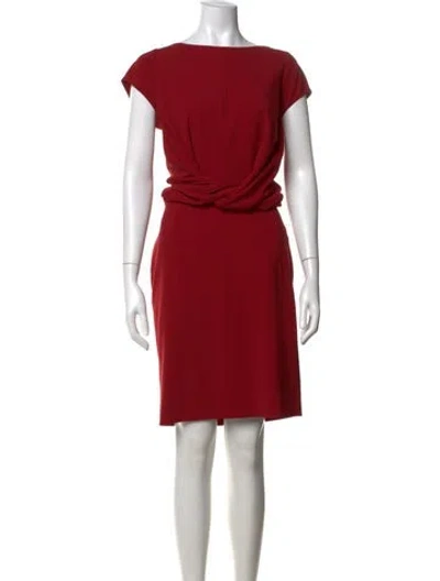 Pre-owned Carven Bateau Neckline Knee-length Dress In Red
