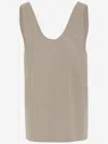 Carven Beige Double Face Wool Top In Neutral