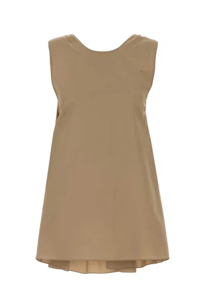 Carven Beige Poplin Top In Neutral