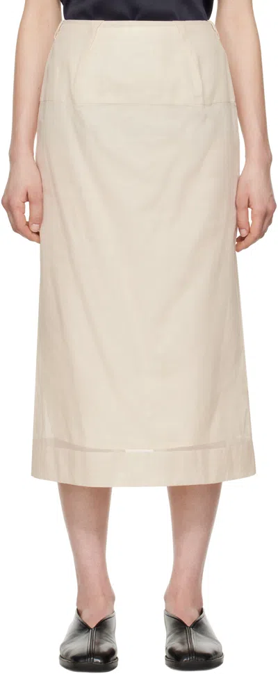 CARVEN BEIGE SHEER MIDI SKIRT