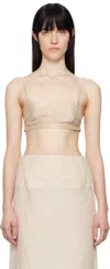 Carven Beige Silk Bra In Nude