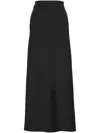 Carven Asymmetric Satin Skirt In Black