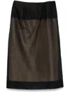 Carven Sheer Panelled Straight Midi Skirt