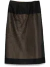 Carven Sheer Panelled Straight Midi Skirt