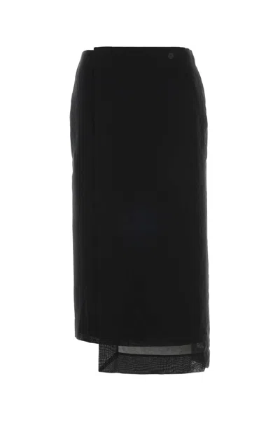 Carven Black Cotton Skirt