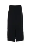 Carven Acetate And Viscose Midi Skirt In Black