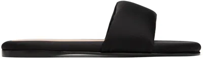 Carven Black Garnier Padded Slides In Deep Black