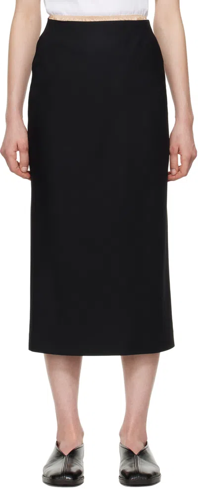 Carven Black Graine De Poudre Maxi Skirt