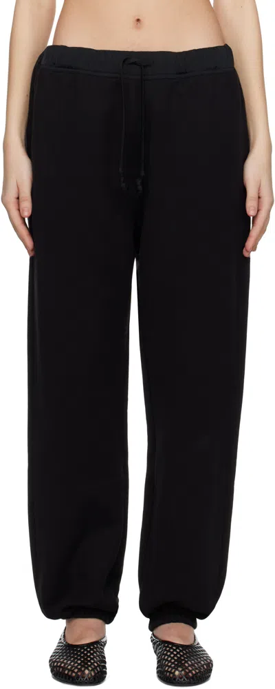 Carven Crepe-trimmed Cotton-jersey Track Pants In Deep Black