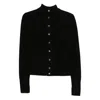 Carven Long-sleeved Knitted Cardigan In Black