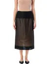 Carven Sheer Panelled Straight Midi Skirt