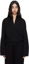 Carven Crepe-trimmed Cotton-jersey Sweatshirt In Deep Black