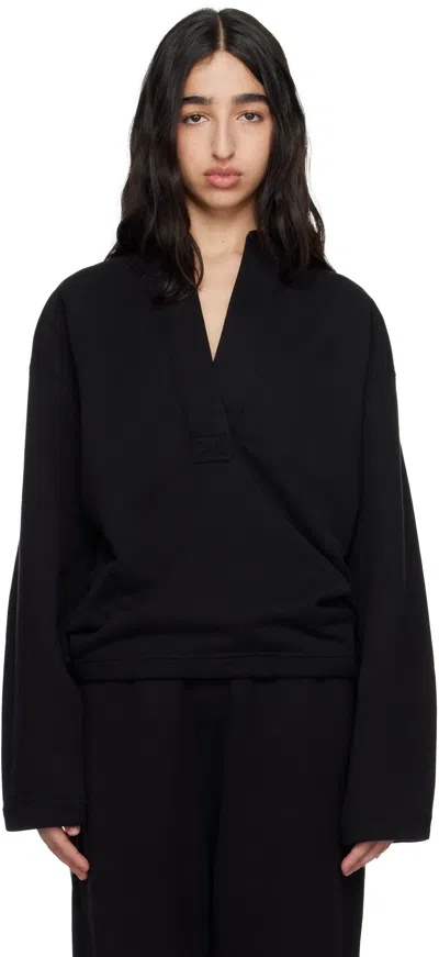 Carven Crepe-trimmed Cotton-jersey Sweatshirt In Black