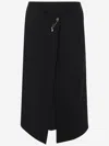 Carven Black Safety Pin-detail Midi Skirt In Black