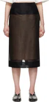 Carven Cotton Organdy Transparent Skirt In Black
