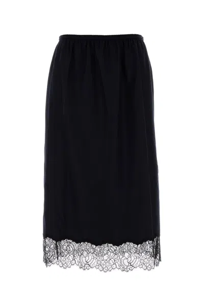 Carven Black Wool And Polyester Skirt