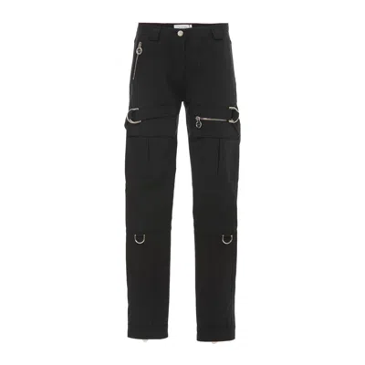 Carven Black Wool Canvas Cargo Pants