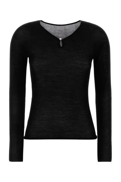 Carven V-neck Sweater In Black
