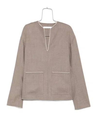 Carven Blended-fabric Top In Neutral