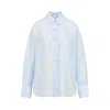 Carven Logo Embroidered Buttoned Shirt In Green