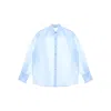 Carven Logo Embroidered Buttoned Shirt In Blue