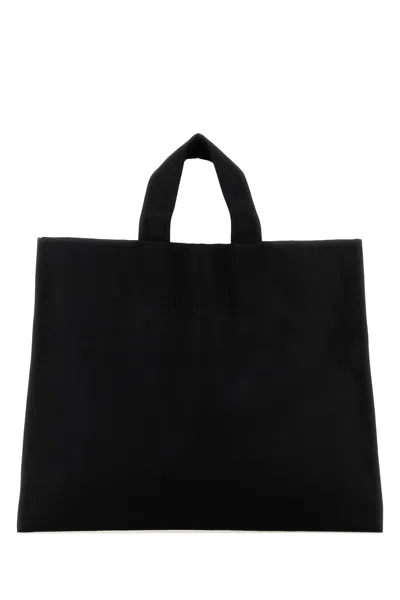 Carven Black Canvas Shopping Bag