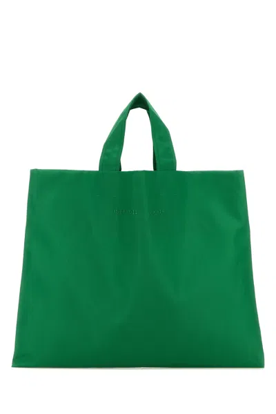 Carven Grass Green Canvas Shopping Bag