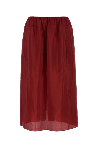 CARVEN GONNA IN SETA BORDEAUX  DONNA