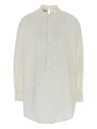 Carven White Oversized Cotton Shirt In Neutral