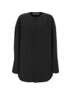 Carven Buttoned Coat In Black