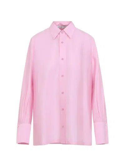Carven Button-up Silk Shirt In White