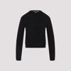 Carven Silk Button-up Sweater With Round Neckline In Deep Black