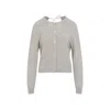 Carven Cashmere Button-up Sweater With Delicate Tie Detail