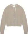 Carven Tie-detailed Cashmere Cardigan In 中性色