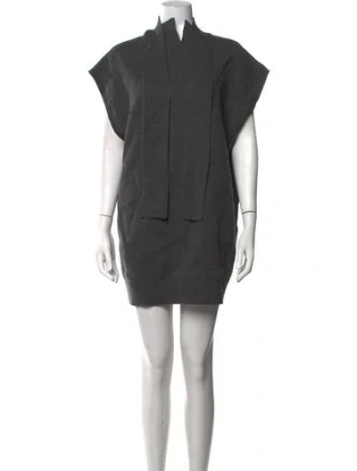 Pre-owned Carven Cashmere Mini Dress In Grey