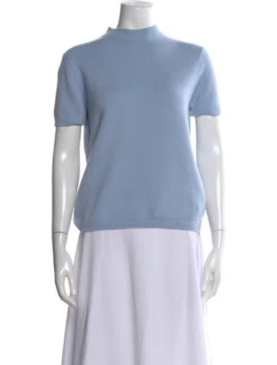 Pre-owned Carven Cashmere Mock Neck Sweater W/ Tags In Blue