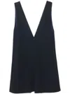 Carven Cashmere Sleeveless V-neck Dress With Side Slit Pockets
