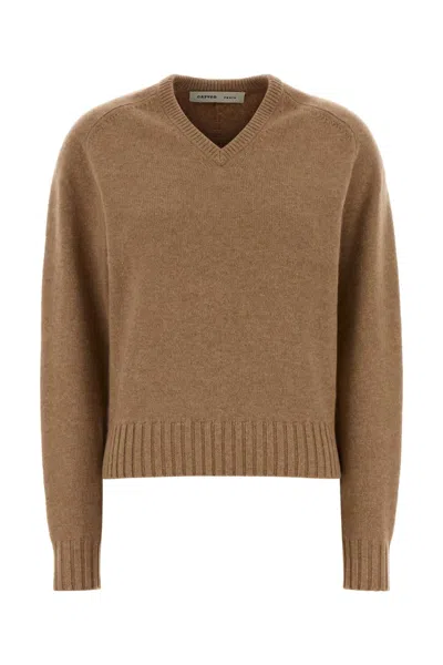Carven Cashmere Sweater In Camel