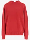 Carven V-back Cashmere Sweater In Red