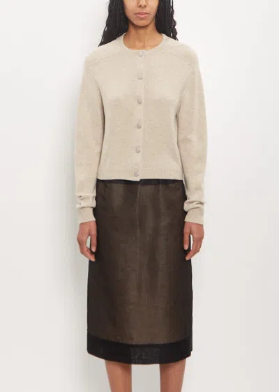 Carven Cashmere Wool Bow Cardigan In Neutral