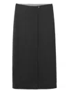 Carven Centre-front Button Midi Skirt In Black