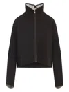 Carven High-neck Zip-front Jacket In Brown
