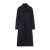 Carven Long Belted Coat Women In Blue