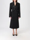 Carven Black Wool Coat In Black